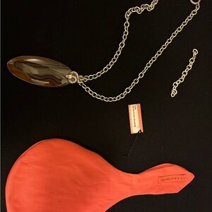 Stephen Dweck Milky Agate Necklace with Silver Chain